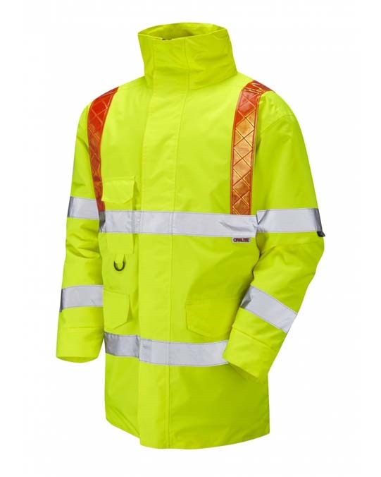 LEO WORKWEAR PUTFORD ISO 20471 Cl 3 Orange Brace Anorak